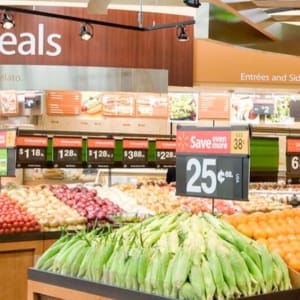 A grocery store with a variety of fruits and vegetables.