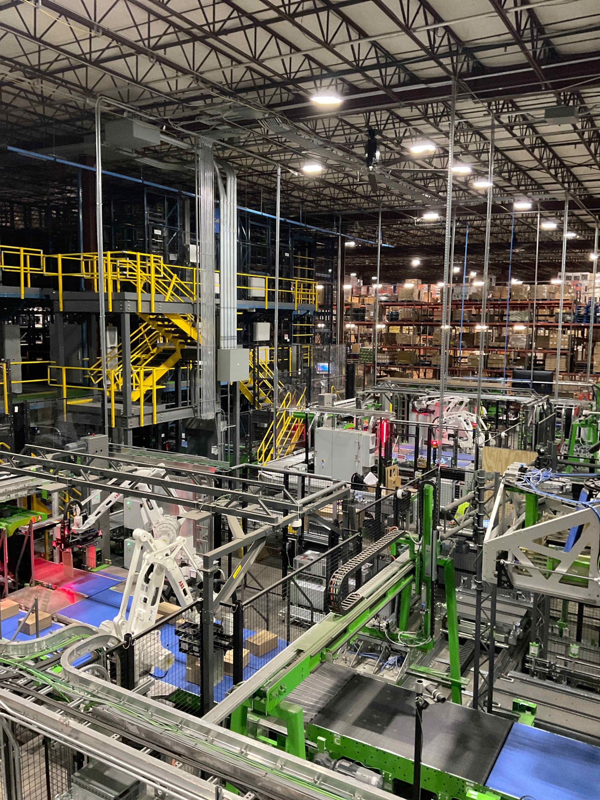 The inside of an assembly line in a factory.