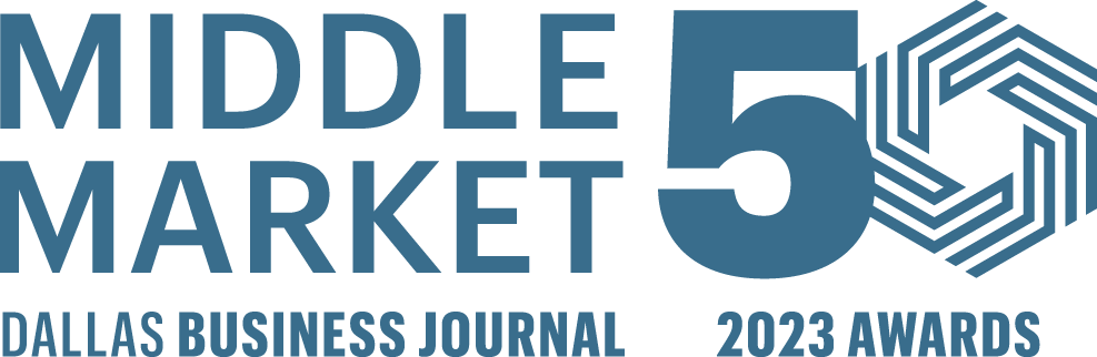 The logo for the middle market dallas business journal awards.