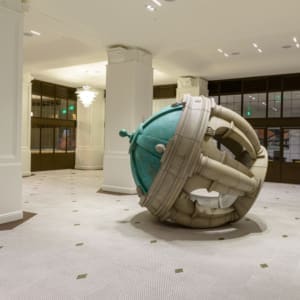 A large sculpture in the middle of a room.