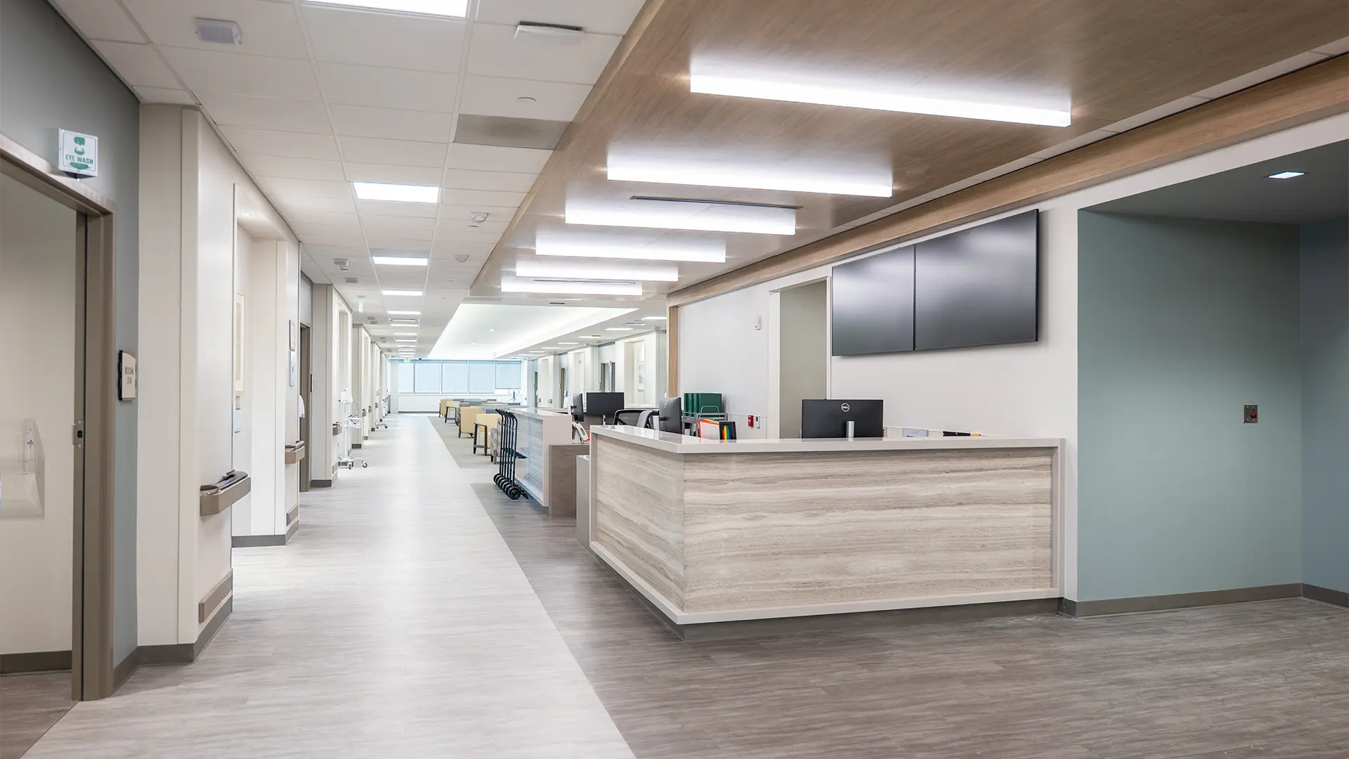 Rehab Hospital, Healthcare Construction, hospital, rehab, arizona, glass building, multi-story, hospital bed, room